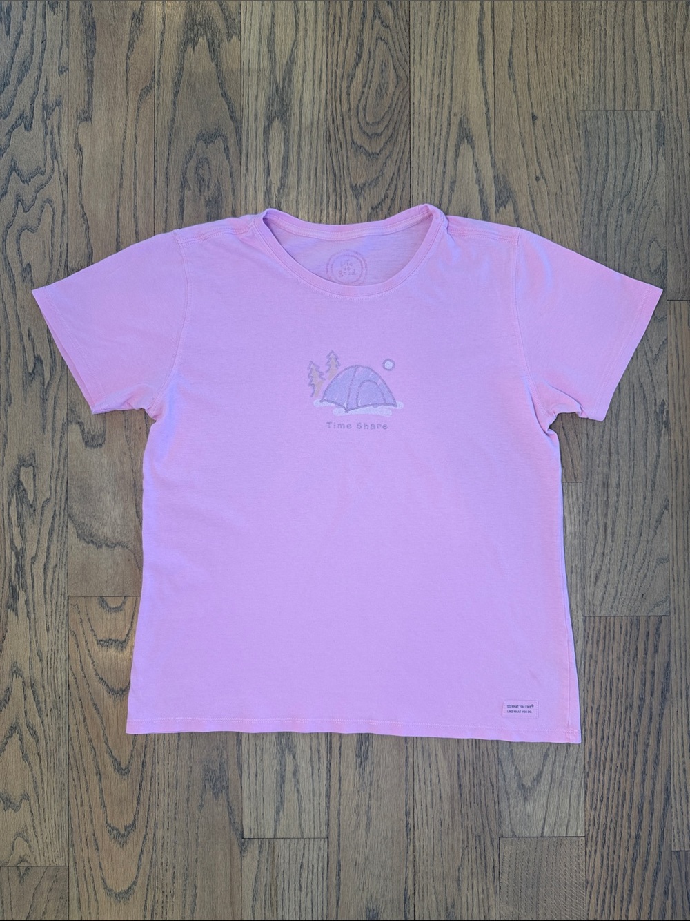 Life Is Good Women’s Pink Graphic Time Share Tee Size Medium